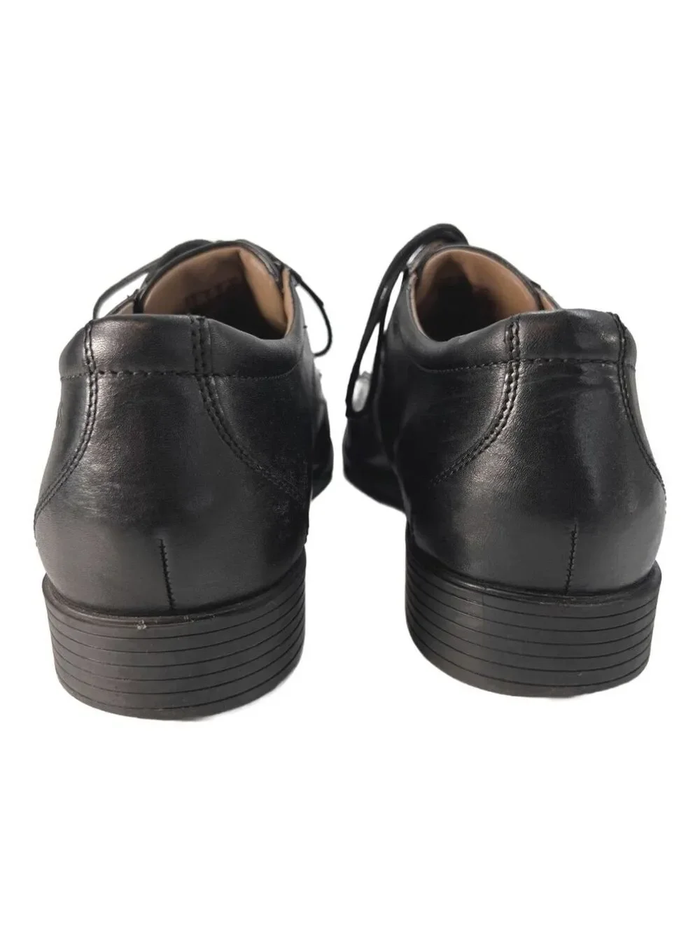 Clarks Whiddon Pace Black Leather Oxfords Wide Office Preppy Minimal Mens 12